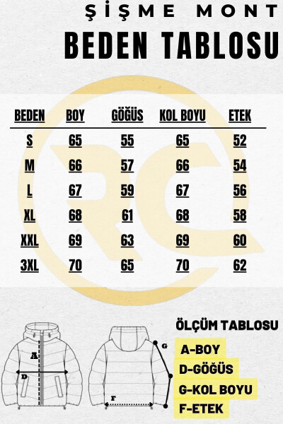 Erkaklar uchun qora rangli, ichki qismi junli, kaputli, shamol o'tkazmaydigan, shishgan qishki ko'ylagi - 8