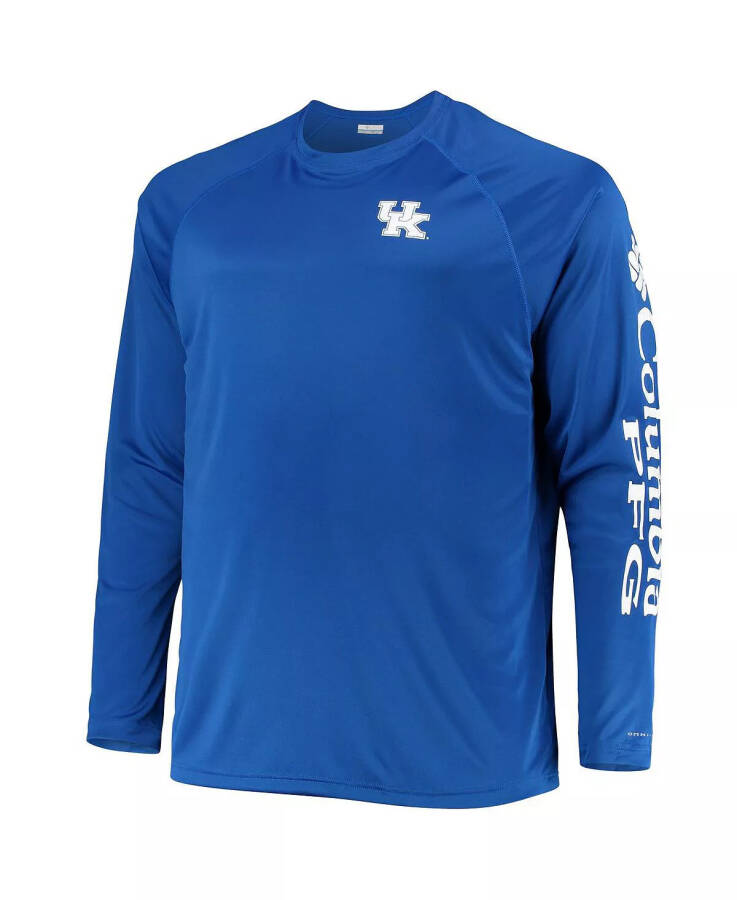 Erkaklar uchun Royal Kentucky Wildcats Big and Tall Terminal Tackle Omni-Shade uzun yengli Raglan futbolkasi Royal - 3