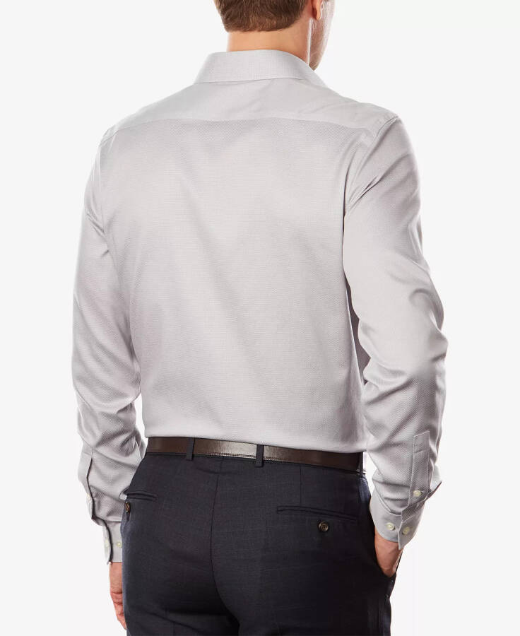 Erkaklar uchun Slim Fit Airsoft Performance Non-Iron Dress Shirt Gray - 12