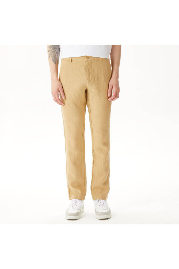 Erkaklar uchun Slim Fit Chino bej shimi - 11