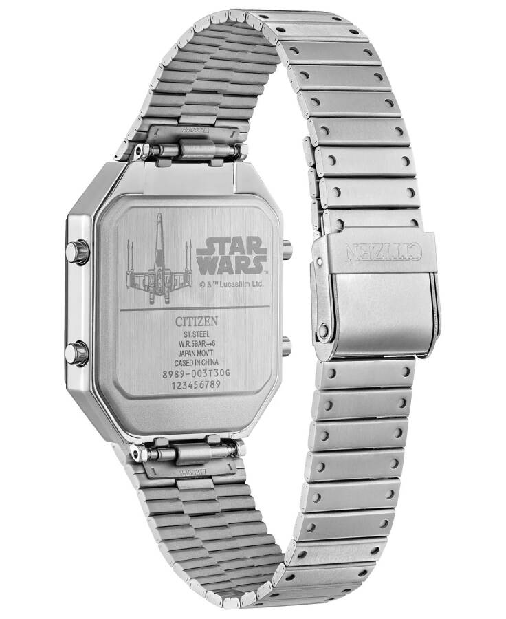 Erkaklar uchun Star Wars Isyonchi uchuvchisi Analog-Raqamli Zanglamaydigan po'lat bilaguzuk soati 33mm Kumush rang - 3