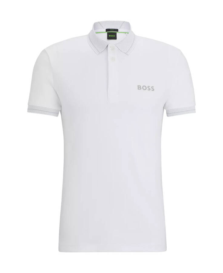 Erkaklar uchun To'rli Logo Slim Fit Polo Ko'ylak Oq - 3