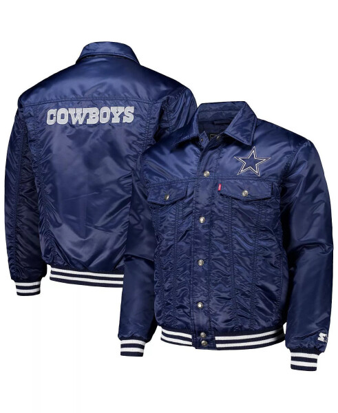 Erkaklar uchun x Starter Navy Dallas Cowboys Silver Tab Trucker to'liq tugmali ko'ylagi Navy - 1