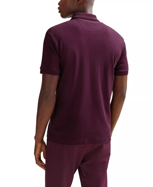 Erkaklar uchun Yaka Grafikasi Slim-Fit Polo Ko'ylak Merlot - 6