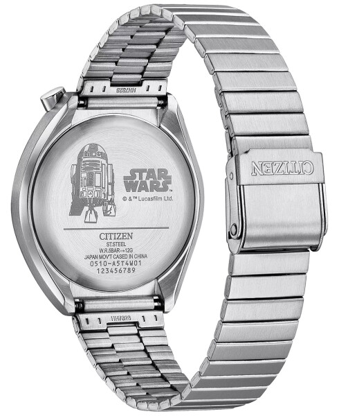 Erkaklar uchun Yulduzli Urushlar R2-D2 zanglamaydigan po'lat bilaguzuk soati 38 mm kumush rang - 3