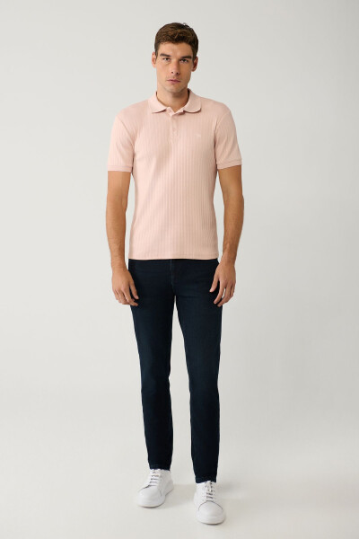 Erkek Açık Pembe 3 Düğmeli Polo Yaka T-shirt Jakarlı Regular Fit A41y1354 - 10