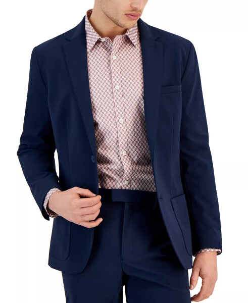 Erkek Alfatech Çentikli Yaka Yama Cepli Blazer, Macy's Neo Navy İçin Oluşturuldu - 1