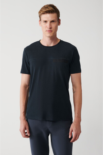 Erkek Antrasit Soft Touch Bisiklet Yaka Baskılı Regular Fit T-shirt A31y1195 - 11