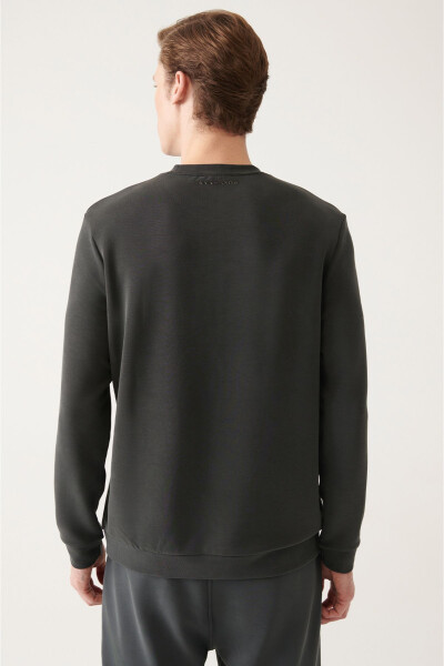 Erkek Antrasit Soft Touch Bisiklet Yaka Sweatshirt - 9