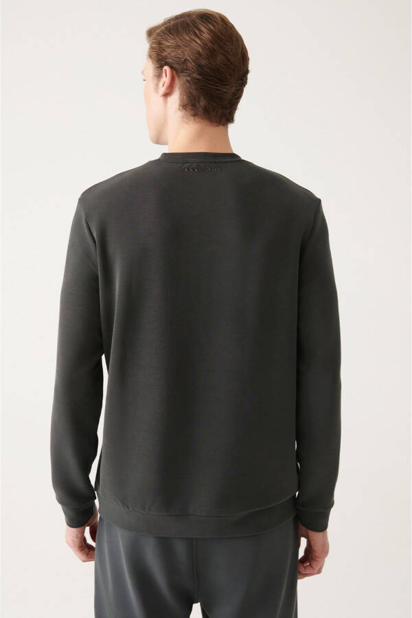 Erkek Antrasit Soft Touch Bisiklet Yaka Sweatshirt - 9