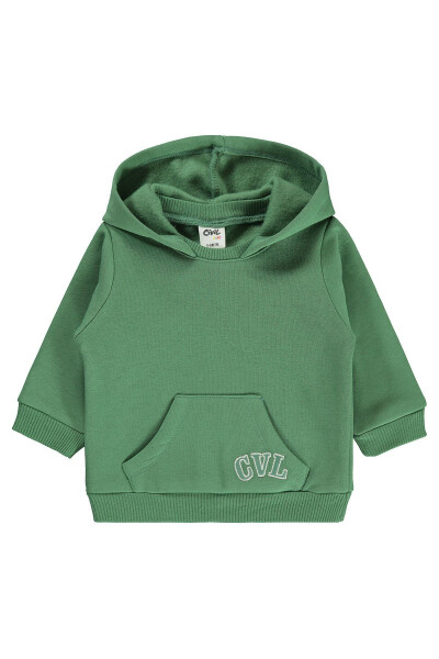 Erkek Bebek Kapüşonlu Sweatshirt (6-18 Ay) Haki - 5