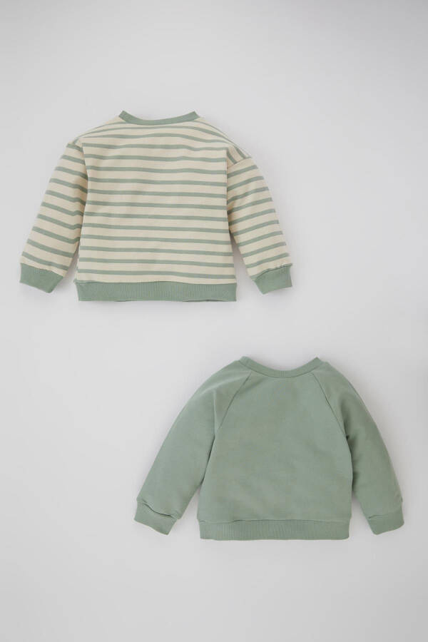 Erkek Bebek Regular Fit Çizgili Sweatshirt (2'li) - 5