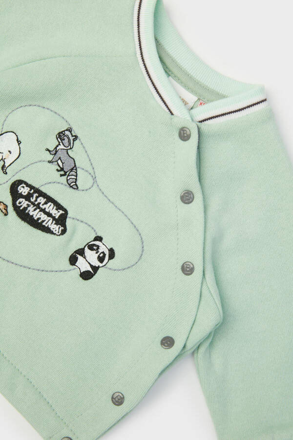 Erkek Bebek Yeşil Sweatshirt - 3