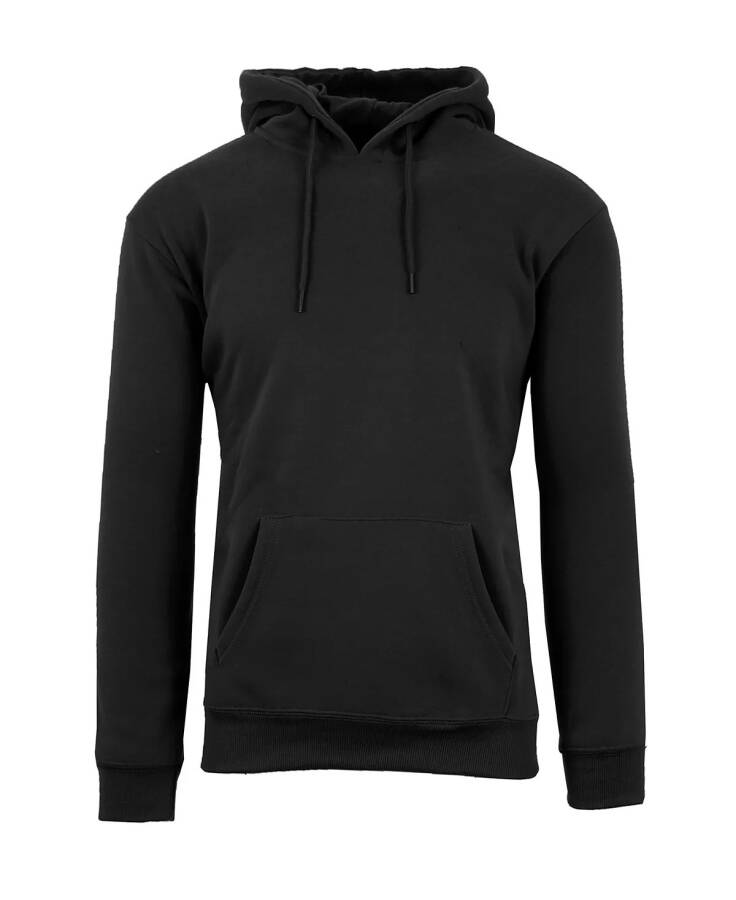 Erkek Beden Fazlası Slim Fit Polar Astarlı Kapüşonlu Sweatshirt Siyah - 1