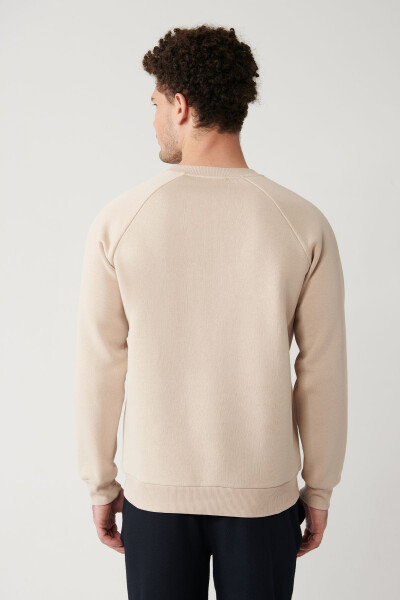 Erkek Bej Unisex Sweatshirt - 4