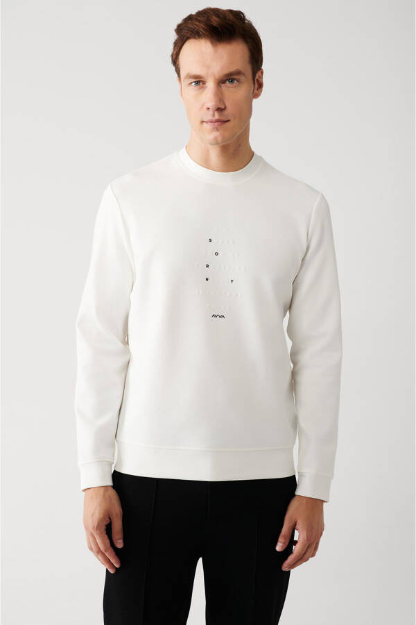 Erkek Beyaz Sweatshirt - 8