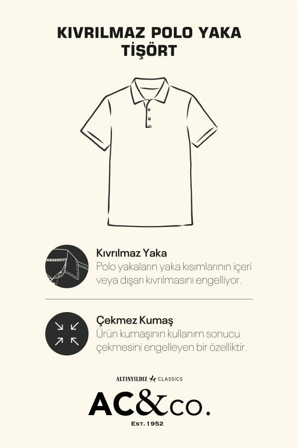 Erkek Çekmeyen Pamuklu Kumaş Slim Fit Dar Kesim Beyaz Kıvrılmaz Polo Yaka T-shirt - 4