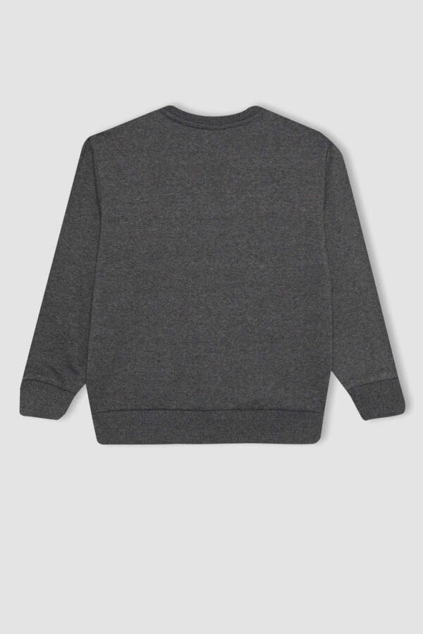 Erkek Çocuk Baskılı Sweatshirt Eşofman Altı 2'li Takım Antrasit Melanj - 6