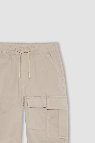 Erkek Çocuk Jogger Düz Paça Gabardin Pantolon Bej - 2