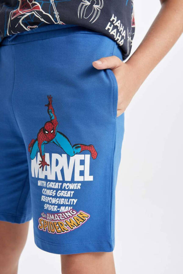 Erkek Çocuk Marvel Comics Şort Koyu Mavi - 5