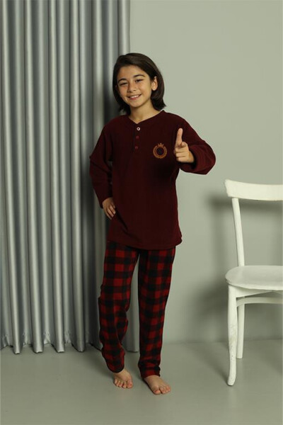 Erkek Çocuk WelSoft Polar Bordo Pijama Takımı 20549 - 2