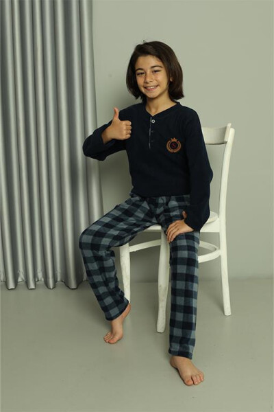 Erkek Çocuk WelSoft Polar Lacivert Pijama Takımı 20549 - 2