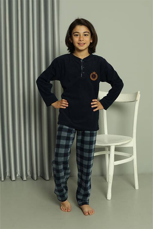 Erkek Çocuk WelSoft Polar Lacivert Pijama Takımı 20549 - 3