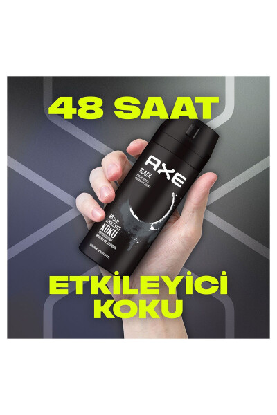 Erkek Deodorant & Bodyspray Black 48 Saat Etkileyici Koku Vücut Spreyi 150 ml X3 Adet - 21