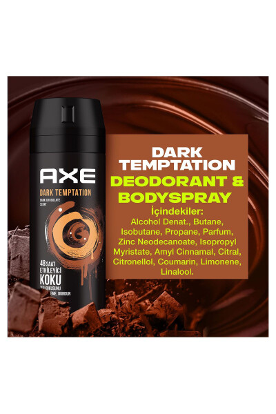 Erkek Deodorant & Bodyspray Dark Temptation 48 Saat Etkileyici Koku Vücut Spreyi 150 ml X3 Adet - 16