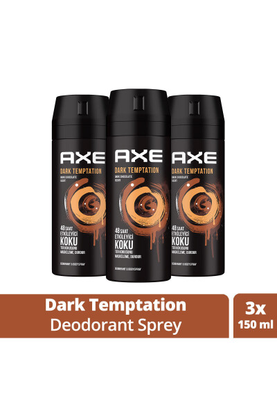 Erkek Deodorant & Bodyspray Dark Temptation 48 Saat Etkileyici Koku Vücut Spreyi 150 ml X3 Adet - 17