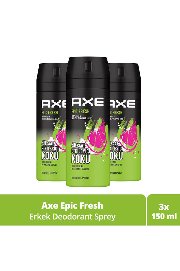 Erkek Deodorant & Bodyspray Epic Fresh 48 Saat Etkileyici Koku 150 ml X3 - 9