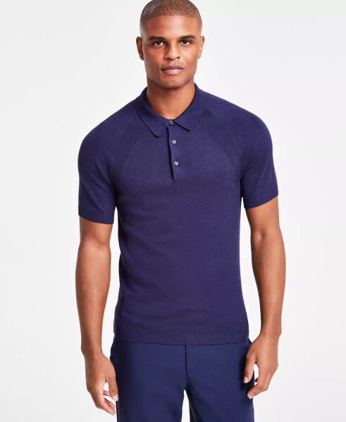 Erkek Dışbükey Raglan Triko Polo Gömlek, Modazone için Oluşturuldu - Neo Navy - 2