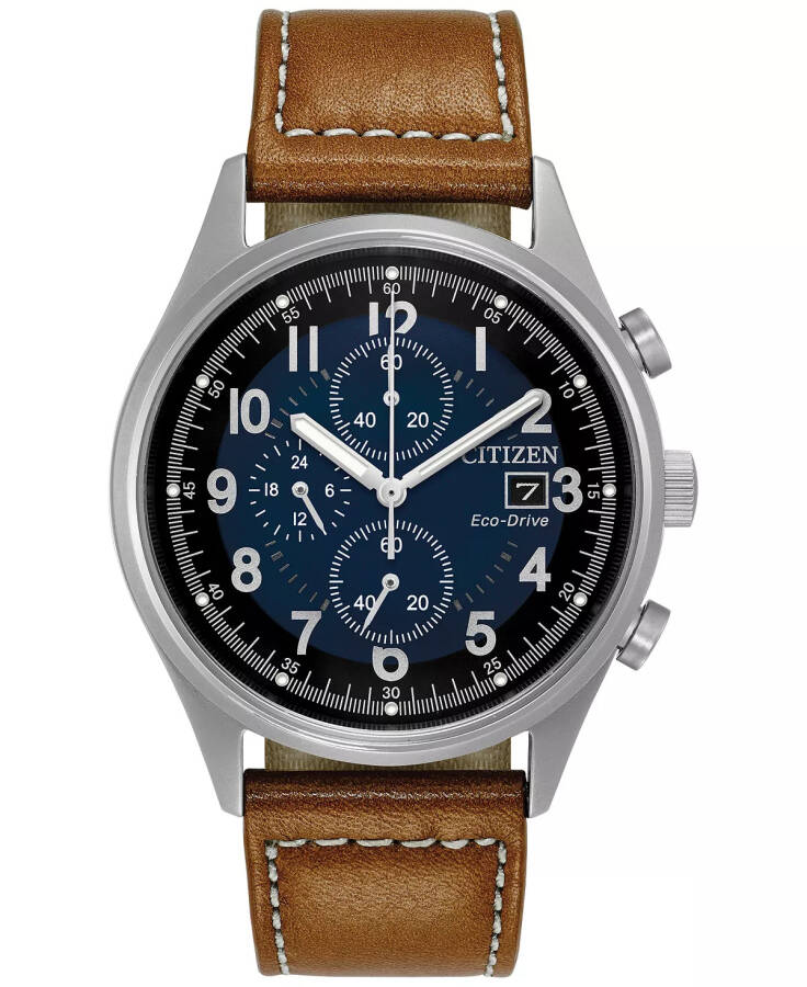 Erkek Eco-Drive Kronograf Kahverengi Deri Kayış Saat 42mm CA0621-05L Kahverengi - 1