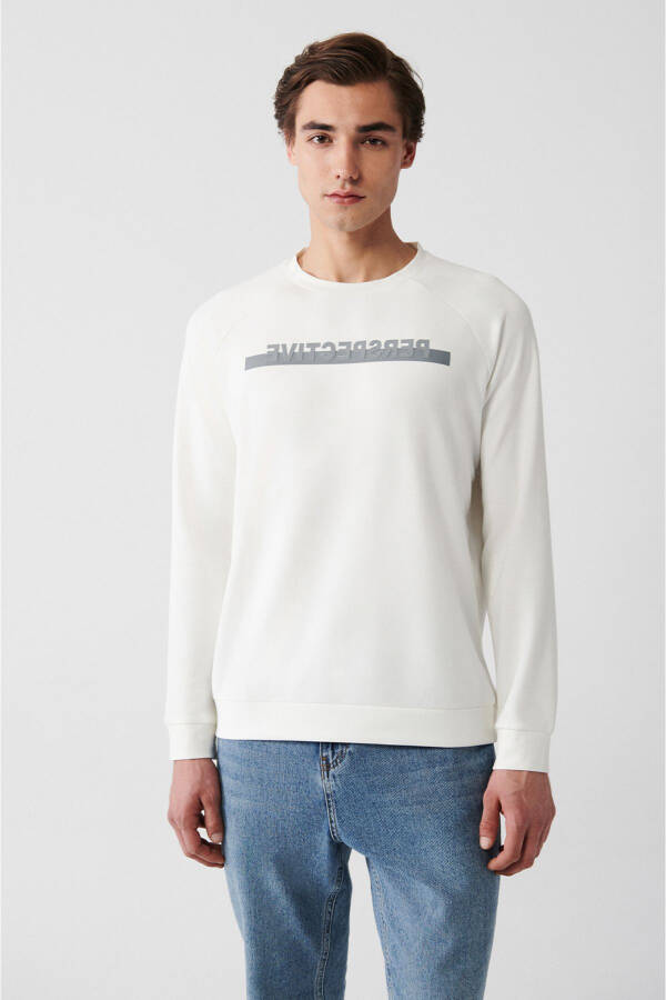 Erkek Ekru Soft Touch Sweatshirt - 5