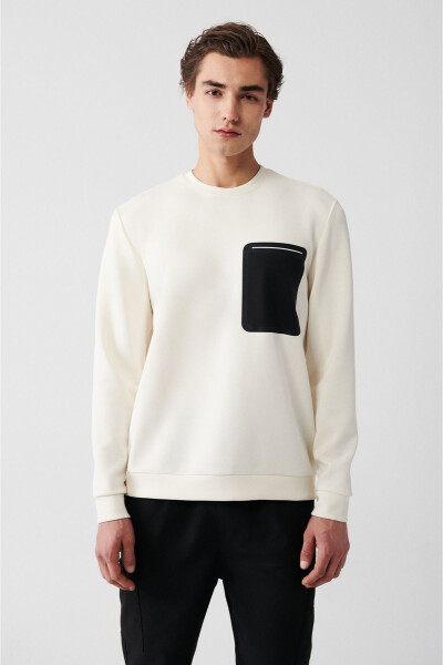 Erkek Ekru Soft Touch Sweatshirt - 7