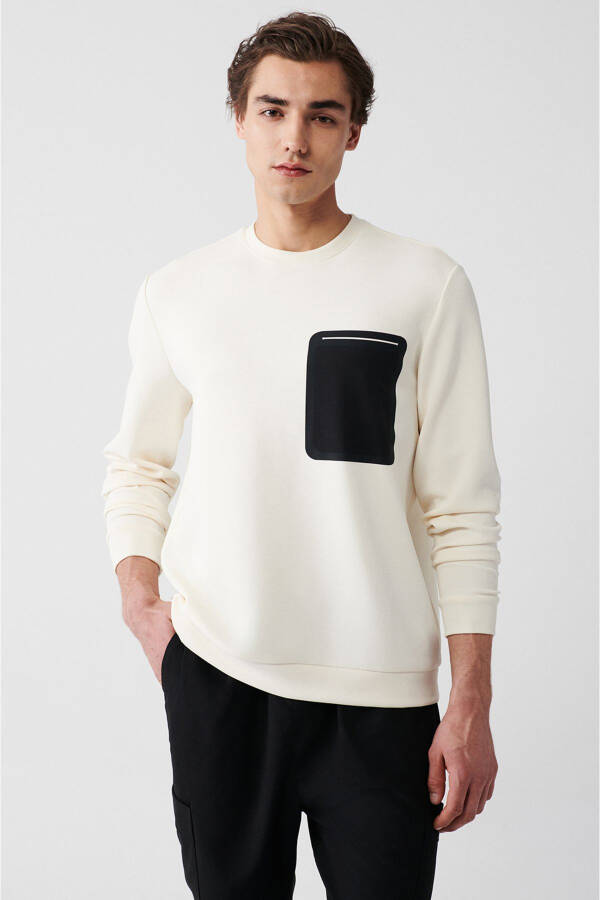 Erkek Ekru Soft Touch Sweatshirt - 9