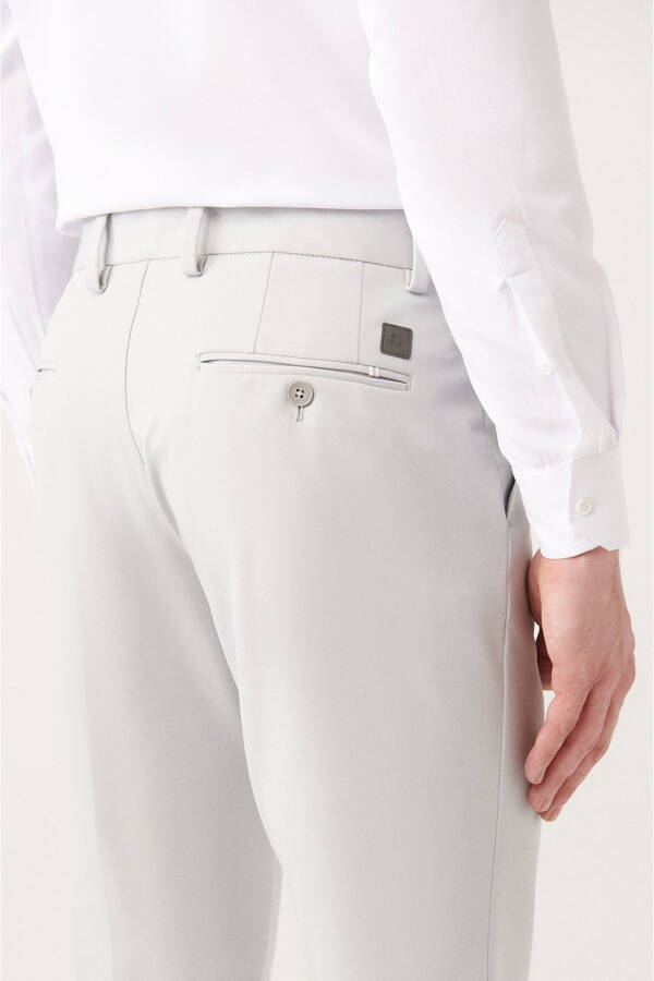 Erkek Gri Bi-stretch Yandan Cepli Slim Fit Dar Kesim Chino Pantolon A31y3204 - 12