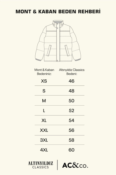 Erkek Gri Oversize Bol Kesim Mono Yaka Desenli Kaşe Kaban - 4