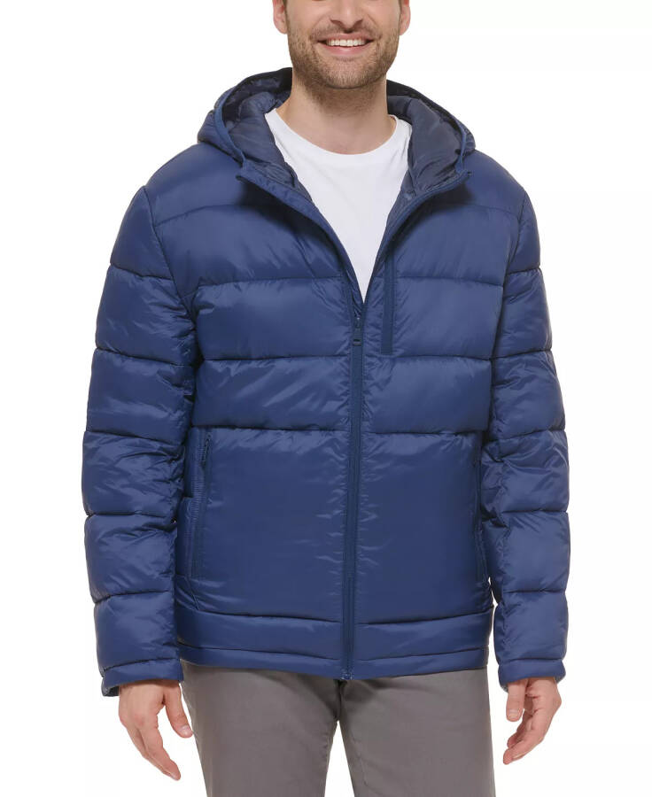 Erkek Hafif Kapüşonlu Puffer Ceket Navy - 1