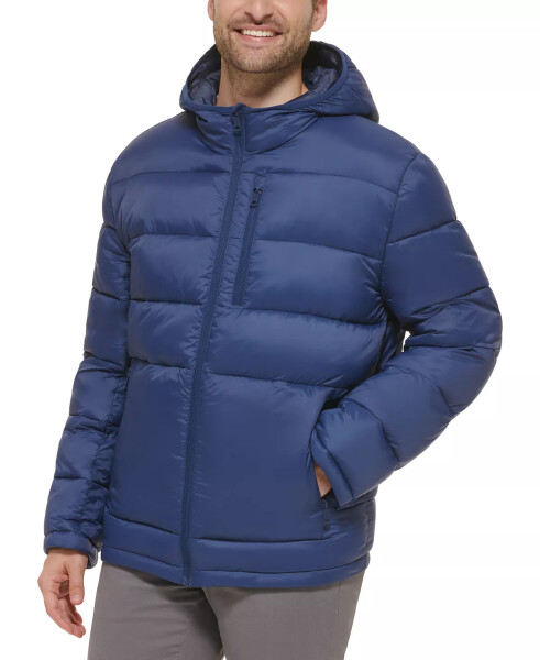 Erkek Hafif Kapüşonlu Puffer Ceket Navy - 3