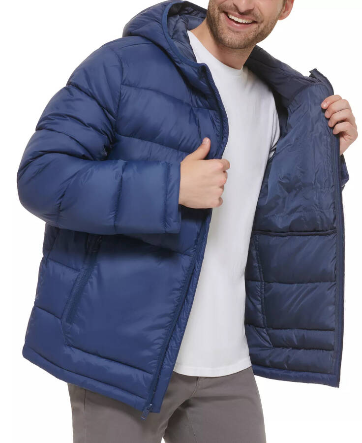 Erkek Hafif Kapüşonlu Puffer Ceket Navy - 5