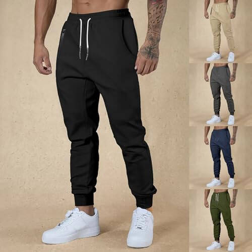 Erkek Jogger Pantolon Slim Fit Casual Nefes Alan Bağcıklı Esnek Alt Cepli Koşu Spor Salon Pantolonu - 7