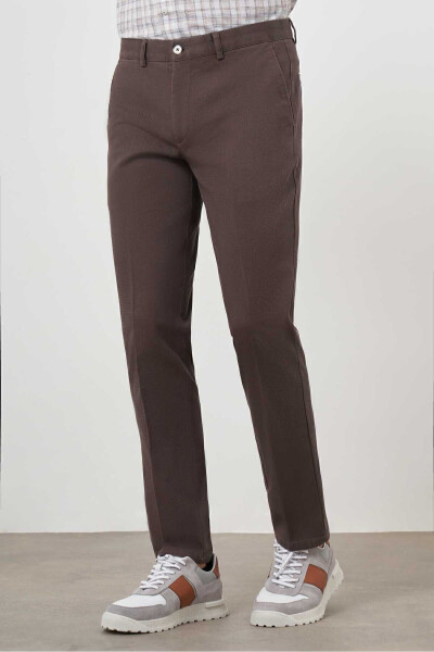 Erkek KAHVE Pamuk Yan Cep Dynamic Fit Chino Pantolon - 9