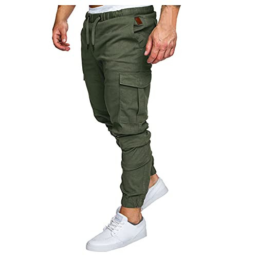 Erkek Kargo Pantolonu, Erkek Jogger Slim Fit Chino Kargo Pantolonu Açık Hava Moda Günlük Atletik Pantolon Harem Pantolon - 1