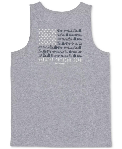 Erkek Logo Bayrak Grafik Tank Üstü Gri Heather - 1