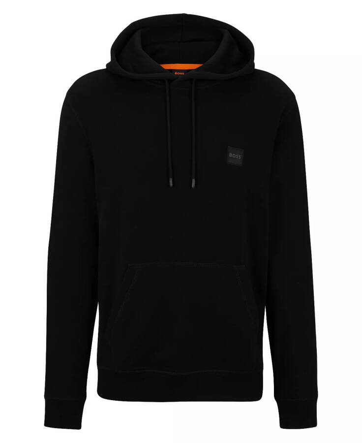 Erkek Logo Yama Kapüşonlu Sweatshirt Siyah - 2