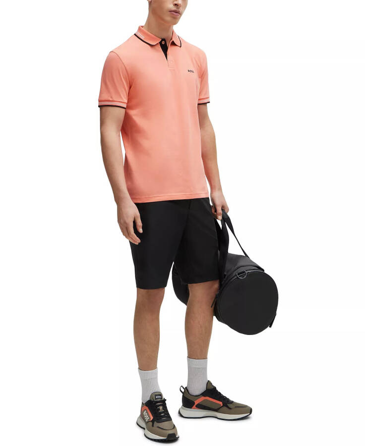 Erkek Markalı Slim Fit Polo Tişört Açık Kırmızı - 3