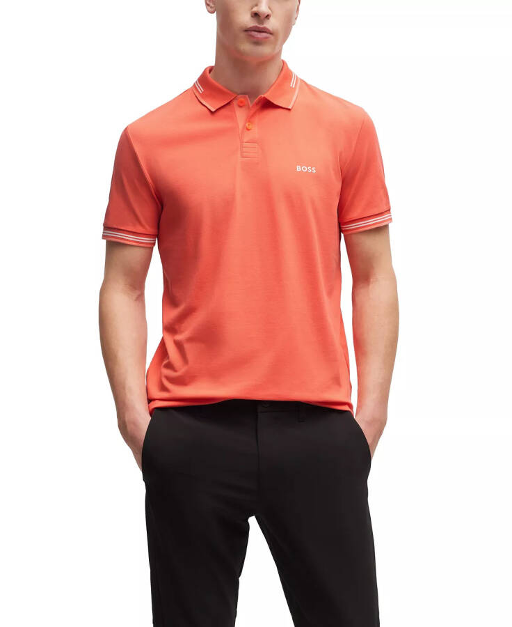 Erkek Markalı Slim Fit Polo Tişört Kırmızı - 1