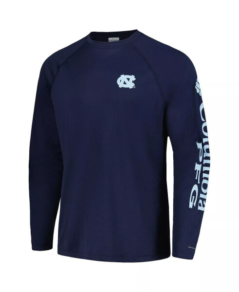 Erkek Mavi Kuzey Karolina Tar Heels Terminal Tackle Omni-Shade Raglan Uzun Kollu Tişört Mavi - 3