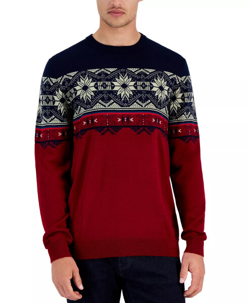 Erkek Merino Genn Fair Isle Kazak, Macy's için Oluşturuldu, Lacivert - 1